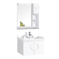 PVC bathroom furniture set - cabinet with sink and cabinet with mirror HS-6012