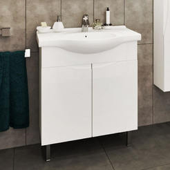 PVC Шкаф за баня с мивка, плавно затваряне 76 х 51.5 х 87см Полина 76