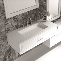 PVC Шкаф за баня с мивка полимермрамор 100 х 46 х 25см ICP 10025/38416