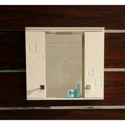 PVC Шкаф за баня с огледало LED осветление и плавно затваряне 60 х 13 х 55см