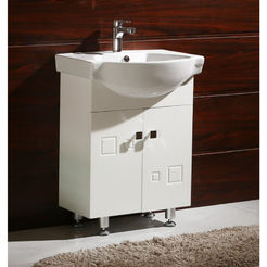 PVC Шкаф за баня с мивка, плавно затваряне 60 х 46 х 85см