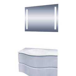 Комплект мебели за баня PVC шкаф с мивка и огледало с LED осветление