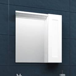 Тумба ПВХ с зеркалом для ванной LED подсветка 60 x 15.3 x 65 см Лилия 60 правая