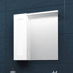 PVC Шкаф с огледало за баня LED осветление 60 х 15.3 х 65см Лили 60 ляв