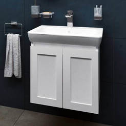 PVC Шкаф с мивка за баня 60 x 45 x 61см окачен, Лили 60