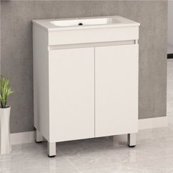 PVC Cabinet with bathroom sink smooth closing 60.4 x 38 x 81.5 cm