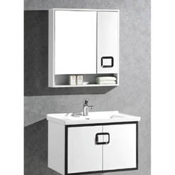 Комплект PVC мебели за баня - шкаф с мивка и шкаф с огледало 80см окачен монтаж