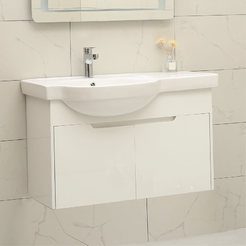 Cabinet with bathroom sink PVC 60 x 50 x 93cm, suspended, soft closing