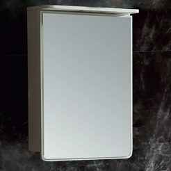 PVC Шкаф с огледало и LED осветление за баня 40 х 12 х 65 см
