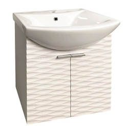 PVC Шкаф с мивка за баня 55 x 42,5 x 60см с механизъм за плавно затваряне