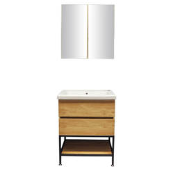 Комплект мебели за баня 65см PVC - шкаф с мивка и шкаф с огледало Hazal