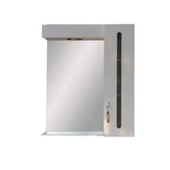 Шкаф ПВХ с зеркалом для ванной 55 х 15 х 70 см Светодиодное освещение Kiko 55 IVO 97