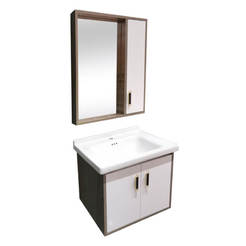 Badezimmermöbel-Set – Schrank mit Waschbecken und Schrank mit Spiegel 60 cm FORMA VITA