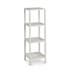 Bathroom shelf 4 shelves 36 x 36 x 112 cm walnut in white color