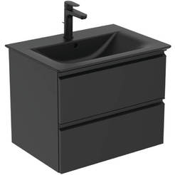 Cabinet with sink Tesi MDF 60cm black matt