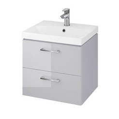 Chipboard Cabinet with bathroom sink Lara City gray lacquer 50cm