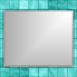 Зеркало для ванной со скосом 45х30см под наклейку METAVAK