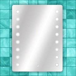 Bathroom mirror with LED lighting and touch screen button 55 x 70 cm, with edging