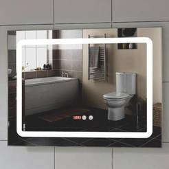 Огледало за баня с LED осветление и функция против изпотяване 90 х 70см touch screen