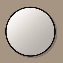 Зеркало для ванной круглое Ø80см черная рама INTER CERAMIC