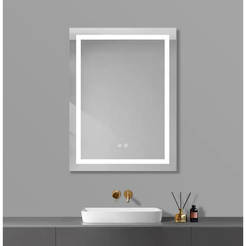 Огледало за баня с LED осветление 60х80см - функции touch screen и анти-мъгла