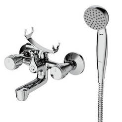 Wall-mounted bath/shower mixer complete with accessories, Clear ICF 6005838C-02 INTER CERAMIC