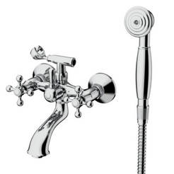 Wall-mounted bath/shower mixer complete with accessories, Retro ICF 6006851C INTER CERAMIC