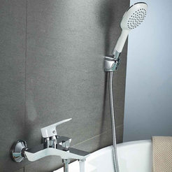 Настенный смеситель для ванны/душа в комплекте с аксессуарами, белый/хром ICF6456153W INTER CERAMIC