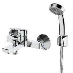 Wandmontierter Wannen-/Brausemischer komplett mit Zubehör Alfi ICF6486123 INTER CERAMIC