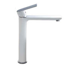 Висок смесител за мивка за баня бял ICF 1180505 WHITE INTER CERAMIC