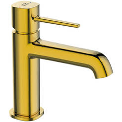 Bathroom sink mixer Polla standing with waste, gold color 17356 LAVEO