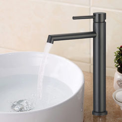 Galant tall standing basin mixer black matt