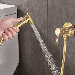 Душевой гарнитур со смесителем и шлангом, PVD золото 314GOLD INTER CERAMIC