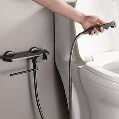 Душевой гарнитур для интимной гигиены со смесителем и шлангом Rihanna 3510GG INTER CERAMIC