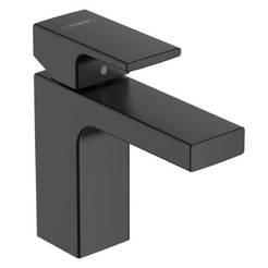 Смеситель для раковины Vernis Shape 100 с выдвижным сливом, матовый черный, HANSGROHE