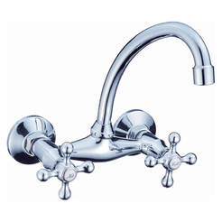 Faucet for kitchen sink wall Retro 2 handles