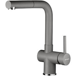Küchenarmatur Capricio Grande mit Ausziehbrause, Eisengrau, PYRAMIS