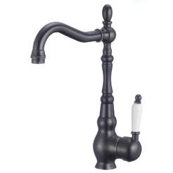 Retro standing kitchen faucet - tall, black Olla ICF7106126ORB