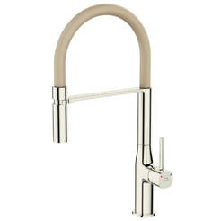 Standing kitchen faucet with flexible winch chrome / beige Polla