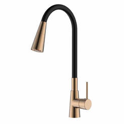 Kitchen faucet Kitchen line standing silicone winch black matte gold