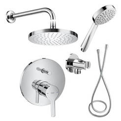 Комплект за баня за вграждане 6 части - смесител вана/душ, стационарен и ръчен душ, аксесоари Malva овал