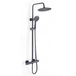 Shower system Solange with mixer with thermostat color black