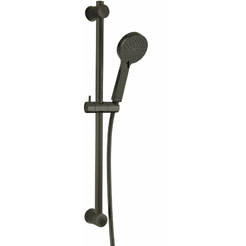 Pipe suspension Rillo gun grey with hand shower with 3 functions black N365GM FERRO