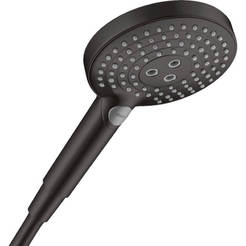 Hand shower with 3 functions ф120mm Raindance Select S black matt HANSGROHE