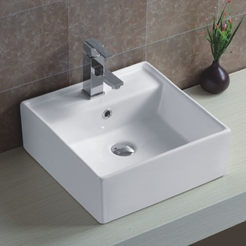 Bathroom sink type "Bowl" for mounting on a countertop 410 x 410 x 150 mm