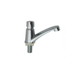 Flush pressure sink faucet with time button ABC