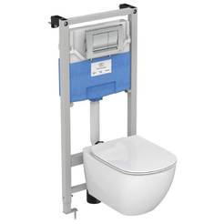 Комплект за баня - структура за вграждане, тоалетна чиния със седалка, бутон AquaBlade T387201