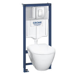 GROHE 39186000 set of built-in structure, toilet bowl, seat and button