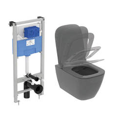 I Life B built-in structure with toilet bowl and lid