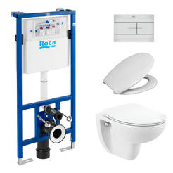 Victoria NEW Rimless built-in structure with toilet bowl, seat and button